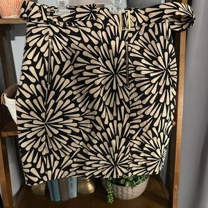 Talbots Black and Cream Floral Mini Skirt